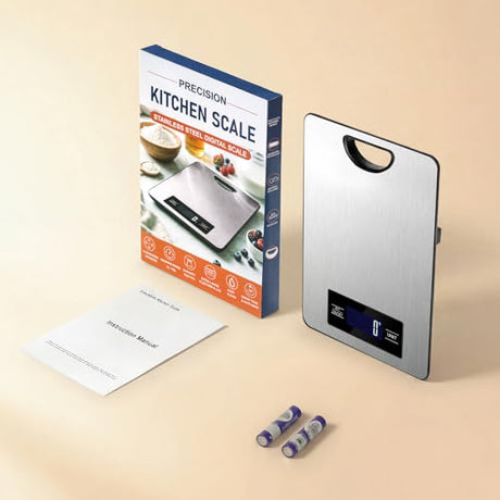 Food Scale, Digital Food Scale, Kitchen Scale with Hang Loop, 11lb Precise Baking Scale, Stainless Steel–High Precision Digital Scale for Food, Measures Grams, Ounces, Perfect for Home Cooking Baking Grovix