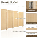 WelFurGeer 8 Panel Bamboo Room Divider, Folding Privacy Screen for Room Separation, Natural Wood Room Partitions and Dividers, Patio Privacy Panels, Decorative Wall Divider for Home, Office, Studio WelFurGeer