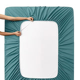 Manyshofu Extra Deep Pocket Twin Sheets Set - Hotel Luxury 1800 Thread Count Sheets & Pillowcases - Kids Bedding Set up to 24" Mattress - Teal Bed Sheets 18-24 Inch Deep Pockets - 3 Piece Manyshofu