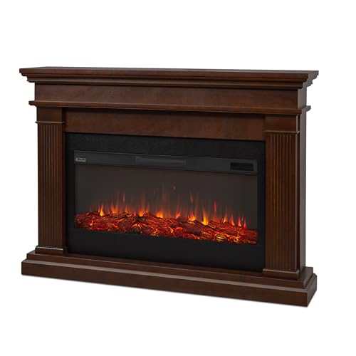 Real Flame Beau 59" Landscape Electric Fireplace with Mantel for Living Room or Bedroom, Replaceable Fireplace Insert Heater, Realistic Log and Flame Effect, Remote Control, Timer Real Flame