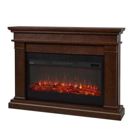 Real Flame Beau 59" Landscape Electric Fireplace with Mantel for Living Room or Bedroom, Replaceable Fireplace Insert Heater, Realistic Log and Flame Effect, Remote Control, Timer Real Flame