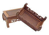 GOLDY&WENDY Vase Lamp Teapot Wooden Oriental Style Rectangular Base Rosewood Solid Wood Carving Display Stand GOLDY&WENDY