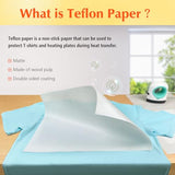 30 Pack PTFE Teflon Paper 16×11.7" 20 Sheets and Teflon Paper 8.5×11" 10 Sheets Mix Pack for Heat Press Heat Resistant Craft Mat,Sublimation Paper and Heat Transfer Paper Reusable TransOurDream