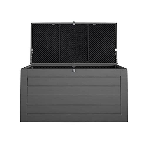 Cosco Outdoor Living 88180BGY1E Cosco Outdoor Patio Storage, Extra Large, 180 Gallons, Charcoal Deck Box, Black/Gray Cosco