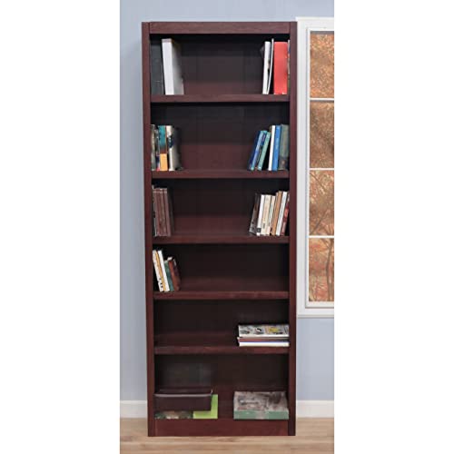 Concepts In Wood 84" Traditional Oak Bookcase with 4 Adjustable & 2 Fixed Shelves - WoodArtSupply