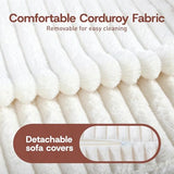 YEPDIN Folding Sofa Bed,Convertible Sofa Bed with Armrest Foldable Sleeper Chair, Portable Folding 4-in-1 Floor Sofa with Convertible Lounge Chair for Living Room,Bedroom,Washable Cover,White Single YEPDIN
