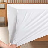 Manyshofu King Extra Deep Pocket Fitted Sheet Only - 1800 Thread Count Hotel Deep Fitted Sheet Up to 24 Inches Mattress, Pure White Bottom Sheet 18-24 Inch Microfiber Deep King Mattress Sheets Manyshofu