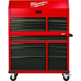 Heavy-duty, Drawer 16 Tool Chest 46 In. and Rolling Cabinet Set, Red and Black, Personal Valuables Storage Drawer with Separate Lock in the Tool Chest Milwaukee