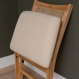 Powell Kasi Beige Rattan Cane Folding Foldable Dining Side Chair, Natural Powell