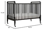 DaVinci Jenny Lind 3-in-1 Convertible Crib in Ebony, Removable Wheels, Greenguard Gold Certified DaVinci