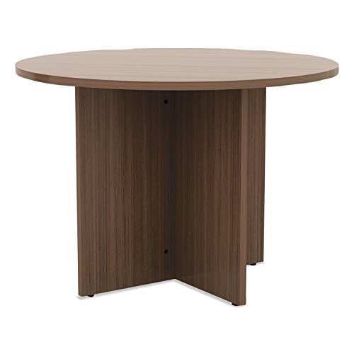 Alera ALE Valencia Round Conference Table w/Legs, 29 1/2h x 42 dia., Modern Walnut Alera