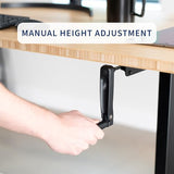 VIVO Black Manual Height Adjustable Stand Up Desk Frame with Hand Crank System, Ergonomic Standing 2 Leg Workstation, DESK-V101M VIVO