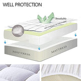 EASELAND Twin Size Mattress Pad Pillow Top Mattress Cover Quilted Fitted Cooling Protector Single Cotton Top 8-21" Deep Pocket (39x75 Inches, White) EASELAND
