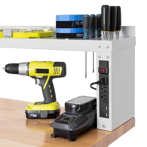 Seville Classics UltraHD Heavy Duty Commercial Electric Workbench for Garage, Warehouse, Workshop, 48" W x 24" D x 28" to 42" H Seville Classics