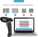 NETUM Bluetooth Barcode Scanner, Compatible with 2.4G Wireless & Bluetooth Function & Wired Connection, Connect Smart Phone, Tablet, PC, CCD Bar Code Reader Work with Windows, Mac,Android (NT-1228BC) NETUM
