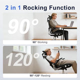 marrap Ergonomic Office Chair, Mesh Seat Cushion with 3D Armrests and 3D Headrest, Adjustable Lumbar Support with 90-120° Rocking Function, SGS Class 4 Gas Clylinder, Black marrap