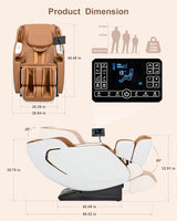 Msutree 3D Massage Chair Full Body, Zero Gravity SL-Track Shiatsu Massage Recliner Chair with Heat, AI Voice Control, Foot Rollers, Airbags, Auto Modes, Smart Screen Controller, White Msutree