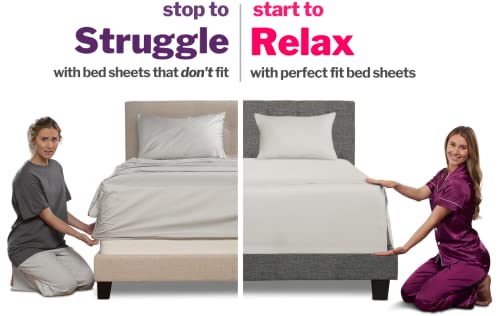 Deep Pocket Queen Sheet Sets – 21” Inch Extra Deep Pocket Queen Sheet Sets – 4 Piece Bedding Sheets & Pillowcases with Oversize Flat Sheet – 18”–23” Pillow Top Sheets for Queen Size Bed – Green Laurel DeaLuxe