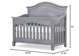 Evolur Cheyenne 5 in 1 Full Panel Convertible Crib, Storm Grey 58.25x31.25x53 Inch (Pack of 1) Evolur