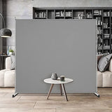 RANTILA Single Large Panel Room Divider, Privacy Screen for Office, Partition Separators, Freestanding Divider 71''W x 69.5''H, Grey RANTILA