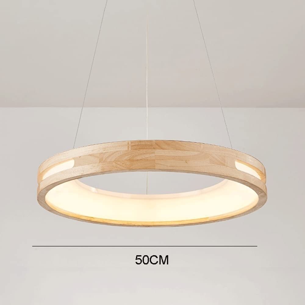 ZLAMP Modern Wood Drop Ceiling Lamps Wooden Ring Chandelier Pendant Light Minimalist Dining Room Lighting Fixture Hanging Chandelier Over Table for Living Room Kitchen Island Bedroom (Size :  - WoodArtSupply