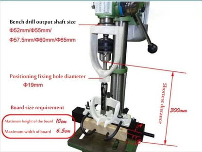 Chisel Mortising Mortise Tenon Drill Square Hole Chisel Locator Set for Bench Drilling Machine w/ 4 Bits - WoodArtSupply