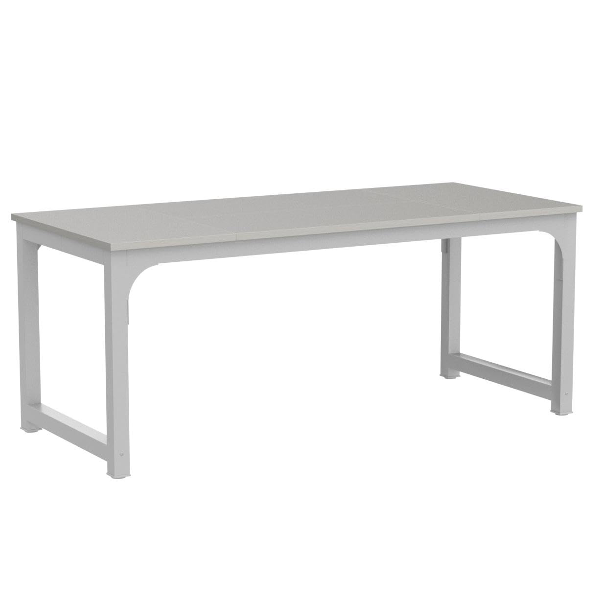 Tribesigns 6FT Conference Table, 70.86" W x 31.49" D Meeting Room Table Boardroom Desk for Office Conference Room, Splicing Board with Metal Frame, White - WoodArtSupply