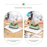 Xinart Heat Press Machine(7inx3.8in,285℉ to 400℉) Mini Heat Press Machine for T-Shirts,LCD Display 4 Levels Temp Settings Portable Iron for HTV Vinyl & Sublimation Ink Projects-Green XINART