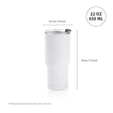 PYD Life Sublimation Tumbler Blanks 22 OZ White Stainless Steel Coffee Travel Tumbler Car Cups with Lid Sublimation Mugs Cups for Cricut Mug Press Machine Sublimation Print 4 Pack PYD Life
