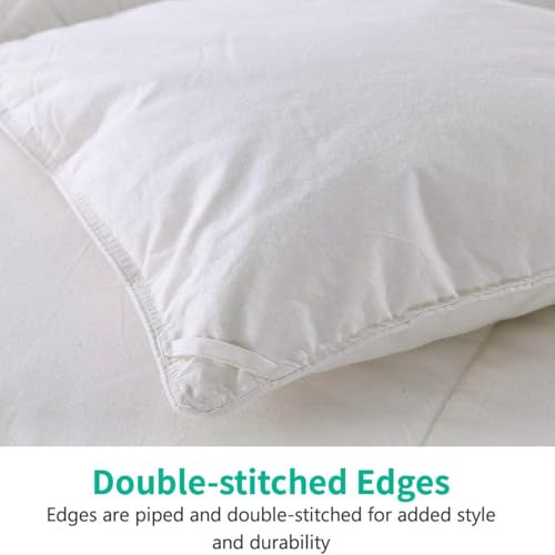 APSMILE Lightweight Down Feather Fibers Comforter Oversized King, Cooling Duvet Insert for Warm Weather -100% Organic Cotton, High Fill Power Down Fibers Quilt Thin Summer Duvet (Ivory White, 120x98) APSMILE