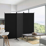 Kokorona 3 Panel Room Divider, 6FT Tall Folding Privacy Screen Wall Dividers, Portable Privacy Screen Freestanding Room Divider for Room Separation, Included - Cover Strips, Black, 102''W x 71''H Kokorona