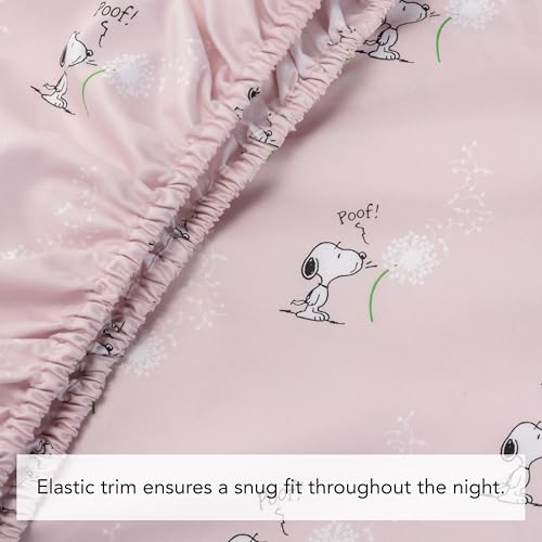 Berkshire Blanket Peanuts® Kids Sheet Set King Size - 4 Pieces,Cute Character Snoopy Printed Soft Microfiber Bed Sheets,Peanuts Make A Wish Spring Pink Berkshire Blanket