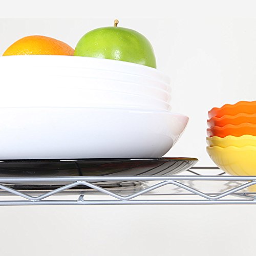 Karl home 5-Tier Adjustable Wire Unit Shelves, Height Metal Storage Shelves for Kitchen/Bathroom/Garage Organization, Stainless & Sturdy Frame,551lbs Capacity, 21.3”L x 11.4”W x 59”H, Chrome Karl home