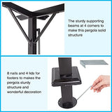 Outvita Patio Pergola, 8x12ft Arched Aluminum Gazebo with Adjustable Waterproof Sun Shade Shelter Awning for Garden Lawn Deck Outvita