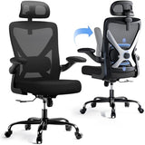 Ergalithic Ergonomic Office Chair - X-Shaped Computer Desk Chair Comfy, Gaming Chair, Office Chair with Lumbar Support, Mesh Office Chairs with Headrests, Desk Chair for Long Hours (Black Silver) Ergalithic