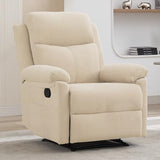 Korser Recliner Chair, Manual Recliner for Adults with Side Pocket, Small Recliners for Small Spaces, Adjustable Comfy Overstuffed Corduroy Reclining Chairs for Living Room, Reading, Bedroom, Beige