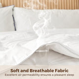 puredown® Goose Feather Down Comforter King Size - All Season Duvet Insert Ultra Fluffy Soft 100% Cotton Shell Cover, Luxurious Hotel Collection Comforters 500 Thread with Ties(Stripe White, 106x90'') puredown