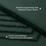 Litanika Comforters Queen Size Set with Sheets Dark Emerald Green - 7 Pieces Bed in a Bag Queen Chevron Tufted Complete Beddding Sets with Comforter, Sheets, Pillowcases & Shams