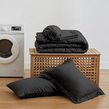 Love's cabin Twin XL Comforter Set Black, 5 Pieces Twin XL Bed in a Bag, All Season Bedding Sets with 1 Comforter, 1 Flat Sheet, 1 Fitted Sheet, 1 Pillowcase and 1 Pillow Sham Love's cabin