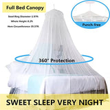 Eimilaly Bed Canopy Mosquito Net, Bed Canopy for Girls Room Decor - Insect Protection Hanging Canopy for Adults, Babies, Outdoor Camping, Blue/Single Door Eimilaly