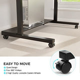 EUREKA ERGONOMIC Height Adjustable Standing Desk, Mobile Desk with Detachable Hutch 41", Teak EUREKA ERGONOMIC