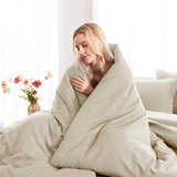 CozyLux King Comforter Set Oatmeal, 7 Pieces Bed in a Bag Soft Bedding Comforter Set with Sheets, All Season Boho 7PC Bed Sets with Comforter, Fitted Sheets, Flat Sheets, Pillow Shams and Pillowcases CozyLux