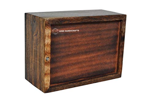 Hind Handicrafts Beautifully Handmade & Handcrafted Rosewood Borders Engraving Wooden Cremation Box/Urns for Human Ashes Adult, Funeral Urn Box (9" x Hind Handicrafts