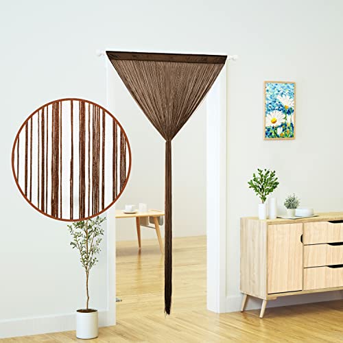 YaoYue Doorway String Curtain Door Curtains,Boho Hippie Hanging Fringe Room Divider for Patio Bedroom Closet Kitchen Laundry,Room Window Wall Door Decor(39×79in/100×200cm,Coffee) YaoYue