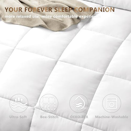 ACCURATEX Lightweight Duvet Insert Twin Size - 100% Cotton Shell, 250GSM Filling, Summer Down Alternative Comforter,Ultra-Soft & Breathable, Thin Duvet Insert with 8 Tabs, Machine Washable,68x88 ACCURATEX