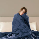 Madison Park Windom Down Alternative Blanket, Premium 3M Scotchgard Moisture Wicking Treatment, Lightweight and Soft Bed Cover For All Season, Satin Trim, Navy Full/Queen Madison Park