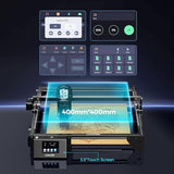 LONGER Laser Engraver Ray5 10000MW Higher Precision DIY Laser Engraving Machine with 3.5" Touch Screen, 400x400mm, 0.06mm Laser Spot 10000mm/min, Offline Usage CNC Laser Cutter for Wood Metal Longer