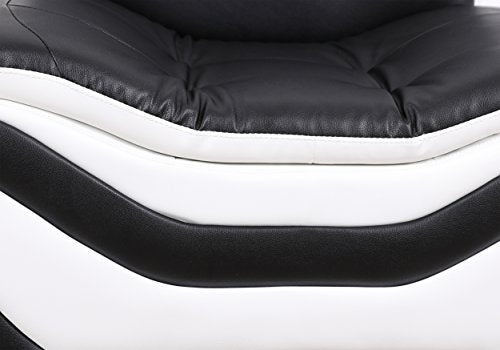 Beverly Fine Furniture 3 Piece Aldo Modern Sofa Set, Black/White Beverly Fine Furniture