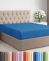 Queen Fitted Bed Sheet - Bottom Single Fitted Sheet Only - Soft Hotel Luxury Bedding w/ 8-16 Inch Deep Pockets - Breathable, Cooling & Wrinkle Free - Easy-Care, Fade and Shrink Resistant - Royal Blue CGK Unlimited