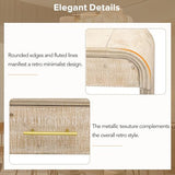 VilroCaz Unique Retro Curved Console Table with 2 Top Drawers, Versatile 59'' Long Accent Entryway Table Sofa Table for Entrance, Dinning Room, Living Room (Natural-C5) VilroCaz